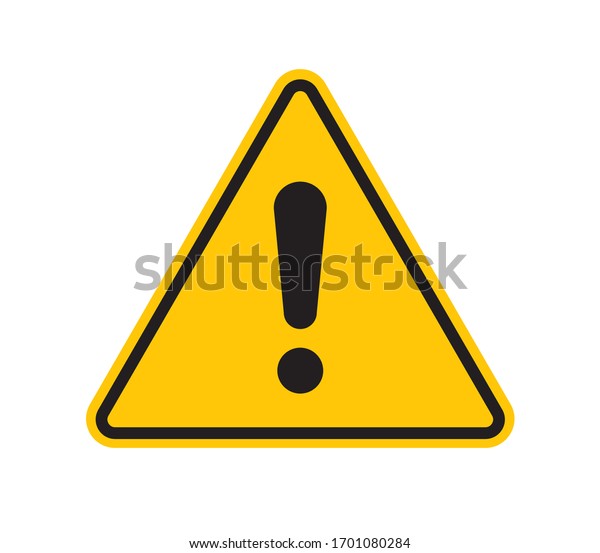 Vector Yellow Triangle Sign Black Silhouette Stock Vector (Royalty Free ...