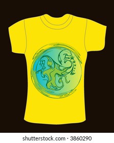 vector yellow t-shirt design