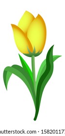 vector of yellow tulip that has been picked
