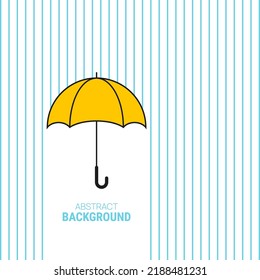 Vektorgelber Schirm zum Schutz vor Regen. Einzeln auf weißem Hintergrund.