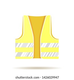 Vector yellow vest isolated on white background.