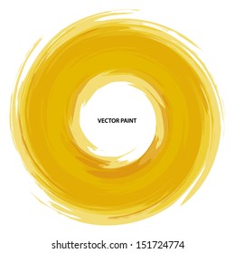 Vector yellow watercolor circle