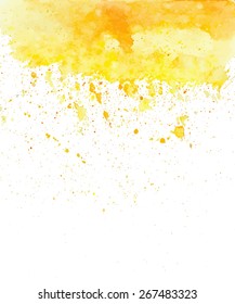 Vector Yellow Watercolor Splatter