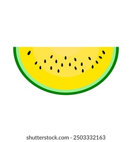 vector yellow watermelon slices. watermelon. fruit theme. flat design. simple design. cartoon style. watermelon taste. 