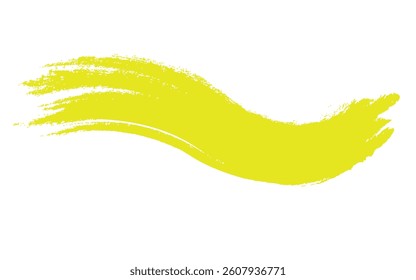 Vector yellow wave drawn with brush 
Vector brush wave on white background