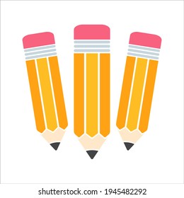 Vector Yellow Wooden Pencil With Eraser Back With a label for adding text.