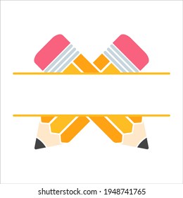 Vector Yellow Wooden Pencil With Eraser Back With a label for adding text.
