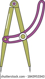 Vector yellow-pink drawing compass icon