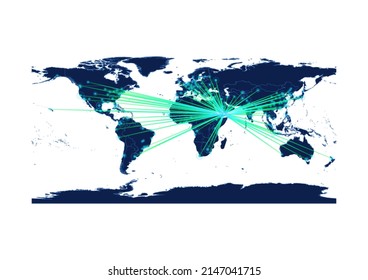 Vector Yemen map on white background suitable for technology, innovation or export concepts. File is suitable for digital editing and large size prints.
