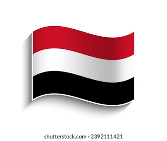 Vector Yemen waving Flag Icon svg