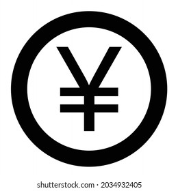 Diseño de iconos de glifos vectores Yen
