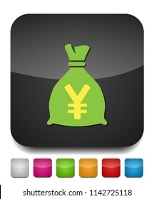 vector yen Money bag icon