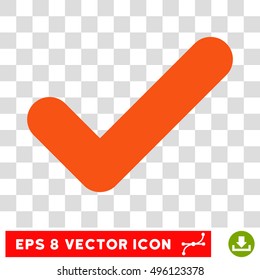 Vector Yes EPS vector pictogram. Illustration style is flat iconic orange symbol on a transparent background.