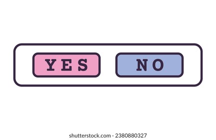 Vector yes and no answer buttons vector isolated on white background.