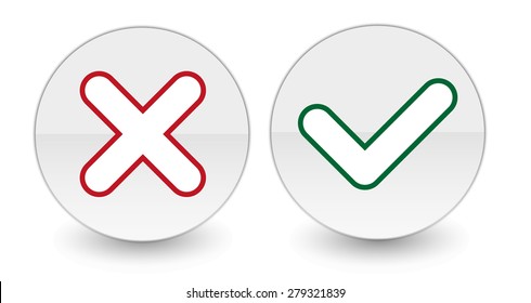 Vector Yes No Check Marks On Stock Vector (Royalty Free) 279321839