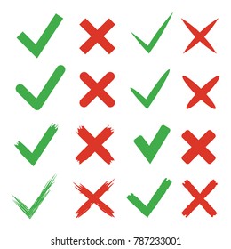 Vector Yes, No checkmark - vector illustration.