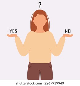 Vector yes or no concept illustration