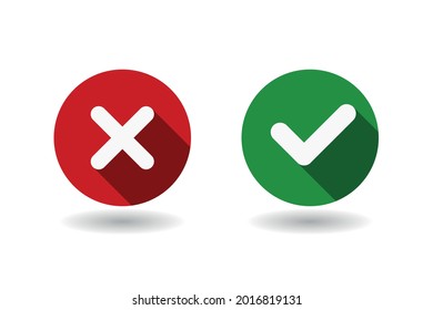 Vector Yes No Flat Circle Icons Stock Vector (Royalty Free) 2016819131 ...