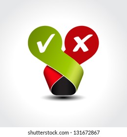 Vector yes no label - check mark symbol