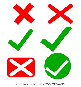 Vector of yes and no signs on white background