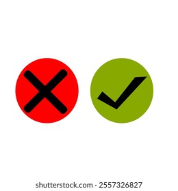 Vector of yes and no signs on white background