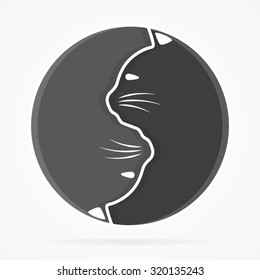 Vector yin yang cats logo 