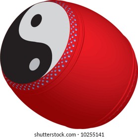 vector of yin yang chinese drum for dragon dance