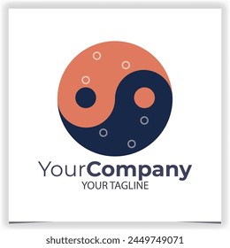 Vector yin yang circular logo design template vector