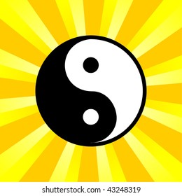 Vector Yin and Yang i-ching illustration