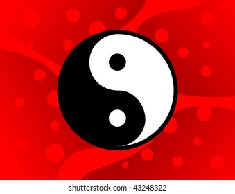 Vector Yin and Yang i-ching illustration