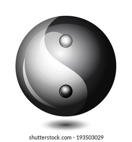 Vector Yin Yang shiny symbol