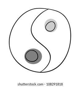 Vector Yin and yang symbol is isolated on a white background