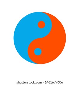 Vector Yin Yang symbol isolated. 