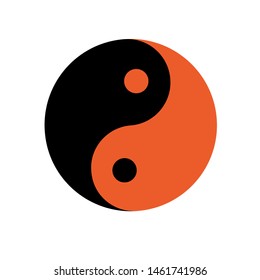 Vector Yin Yang symbol isolated. 