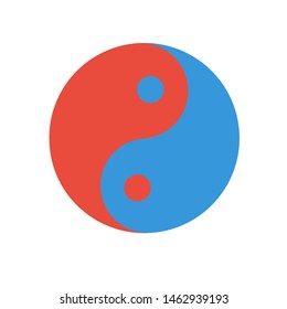 Vector Yin Yang symbol isolated. 