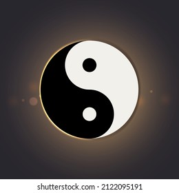 Vector Yin and yang symbol. Modern yin-yang symbol isolated on white background