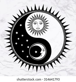 Sun Moon Drawing Hd Stock Images Shutterstock