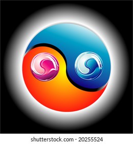 VECTOR Ying Yang Glossy Colorful style