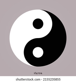 Vector yin-yang symbol without border around the edge.
