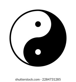 Vektor-Yin-Yang-Symbol ohne Rand um den Rand.
