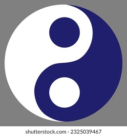 Vector yin-yang symbol without border around the edge. Eps 10. Vector illustration.