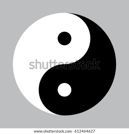 Vector yin-yang symbol without border around the edge.