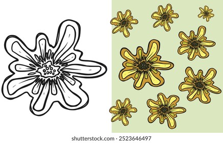 Vector Ylang Ylang patrón de tela floral