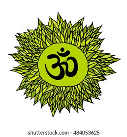 Vector yoga decorative symbol of mandala. Mehndi style. Ornate mandala round pattern. Vector illustration of hippie tattoo of spirituality, yoga zen, mandala. Vector mandala of yoga