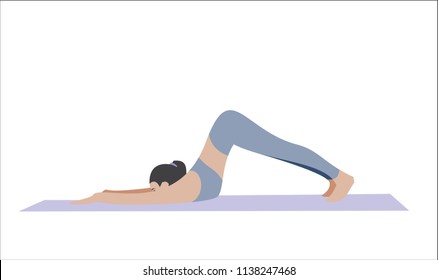 Vector Yoga Girl Stock Vector (Royalty Free) 1138247468 Shutterstock(03)