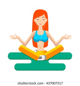 vector yoga girl
