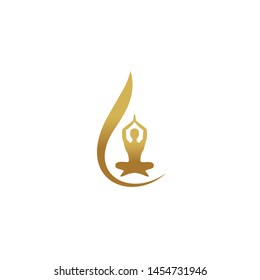 vector yoga or golden yoga silhouette