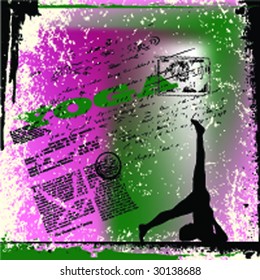 vector yoga grunge background