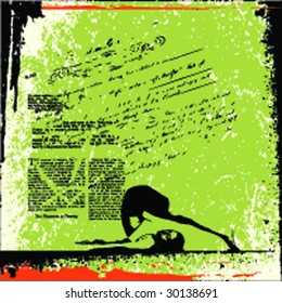 vector yoga grunge background
