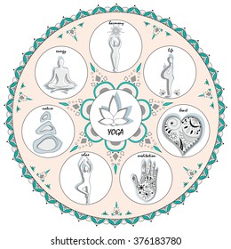 Vector yoga illustration background